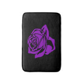 Lila Rosen-und Schwarz-Bad-Matte Badematte (Vorderseite Vertikal)