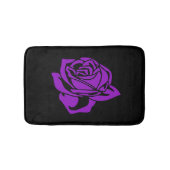 Lila Rosen-und Schwarz-Bad-Matte Badematte (Vorderseite)