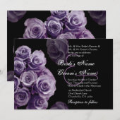 Lila Rosen, welche die Einladung metallisch (Vorne/Hinten)