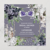 Lila Rosenblüte Einladung (Vorne/Hinten)