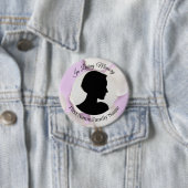 Lila Rosenblüten Erinnerungsfoto-Button Button (Beispiel)