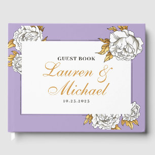 Lila Rosenblütenhochzeit Gästebuch