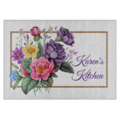 Lila RosenBouquet Schneidebrett (Vorderseite)