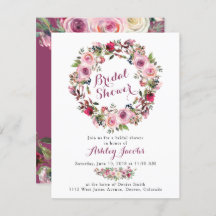 Lila Rosenbrauerei Bridal Dusche Einladung