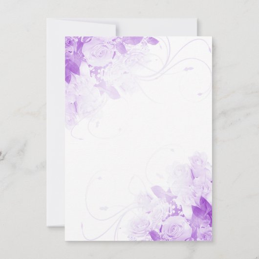 Lila Rosenbukett Probe Dinner lädt VK4 Einladung (Rückseite)