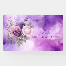 Lila Rosengarten Brautparty Banner