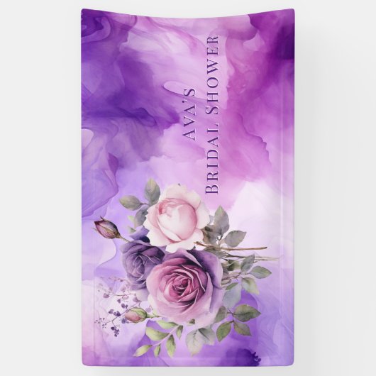 Lila Rosengarten Brautparty Banner (Vertikal)