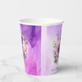 Lila Rosengarten Brautparty Pappbecher (Rechts)