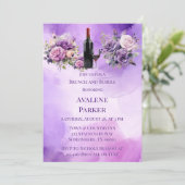 Lila Rosengarten Brunch & Bubbly Einladung (Stehend Vorderseite)