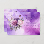 Lila Rosengarten Hochzeit Dankeskarte (Vorne/Hinten)