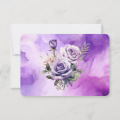 Lila Rosengarten Hochzeit Dankeskarte (Rückseite)