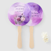 Lila Rosengarten Hochzeit Fächer (Vorne und Hinten)