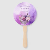 Lila Rosengarten Hochzeit Fächer (Vorderseite)