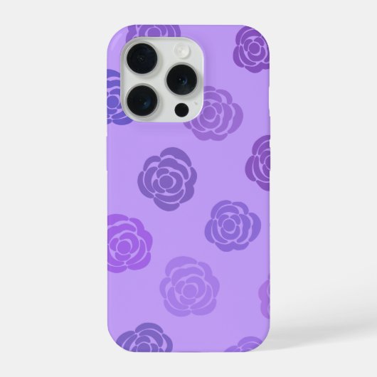 Lila Rosenmuster-Handyhülle iPhone Hülle (Rückseite)