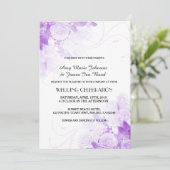 Lila Rosenstrauch Einladung (Stehend Vorderseite)