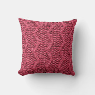 Lila Rot, aus Kirsche gestrickte Pulverkomponente Kissen