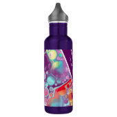 Lila, rot, gelb, blau Abstrakt personalisiert Edelstahlflasche (Links)
