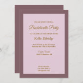 Lila/rot Gerahmter Junggeselinnen-Abschied Einladu Einladung (Vorne/Hinten)