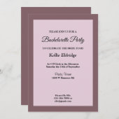 Lila/rot Gerahmter Junggeselinnen-Abschied Einladu Einladung (Vorne/Hinten)