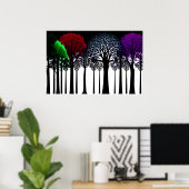 Lila Rot-Grün-Schlag im Schwarzwald Poster (Heimbüro)