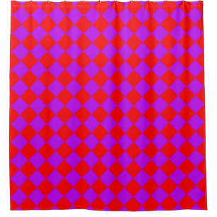 Lila-Rot-Karo-Diamant-Muster Duschvorhang