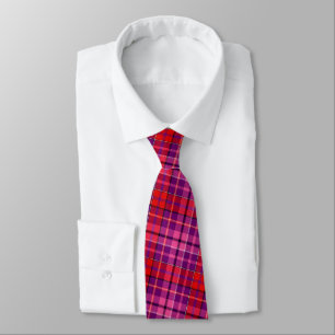 Lila Rot Pink Karo Tartan Design  Krawatte