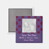 Lila Rote Blüte Save the Date Magnet (Vorderseite/Rückseite)