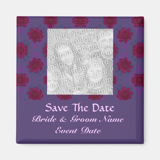 Lila Rote Blüte Save the Date Magnet (Vorne)