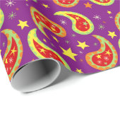 Lila rote gelbe geschenkpapier (Rolleneckpunkt)