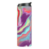 Lila, rote, gelbe und blaue Abstrakte Kunst Thermosbecher (Nach links gedreht)