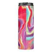 Lila, rote, gelbe und blaue Abstrakte Kunst Thermosbecher (Rückseite)