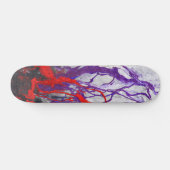 Lila-Rote Marmorader-Abstrakte Skateboard (Horizontal)