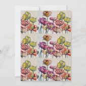 Lila Rote Mohnblume 60. Geburtstagsfeier Einladung (Rückseite)