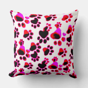 Lila rote Paws Kissen