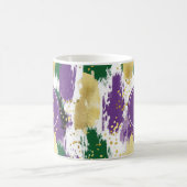 Lila rote Pinselstriche Muster Monogram Kaffeetasse (Mittel)