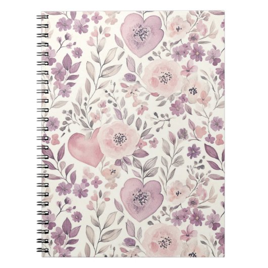 Lila Röte Rosa Blumen Notizblock (Vorderseite)