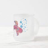 Lila rote Sonnenuntergang Koi Fische und Mattglastasse (VorderseiteRechts)