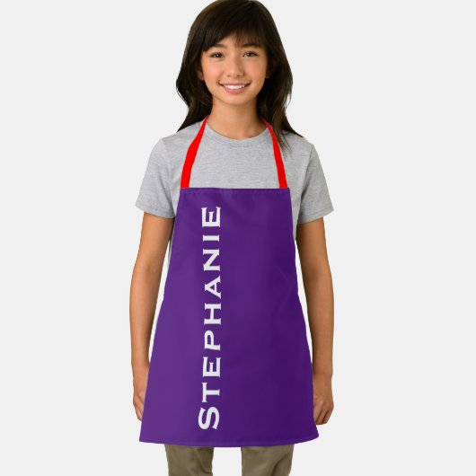 Lila, rote Streifen, Jumbo-Name, Schürze (Insitu)