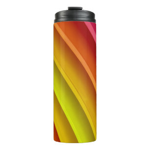 Lila, rote und gelbe Regenbogensäule Thermosbecher