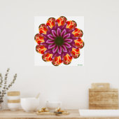 Lila, rote und gelbe Tulpen Poster (Küche)