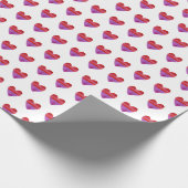 Lila rote Wasserfarbenherzen Geschenkpapier (Ecke)