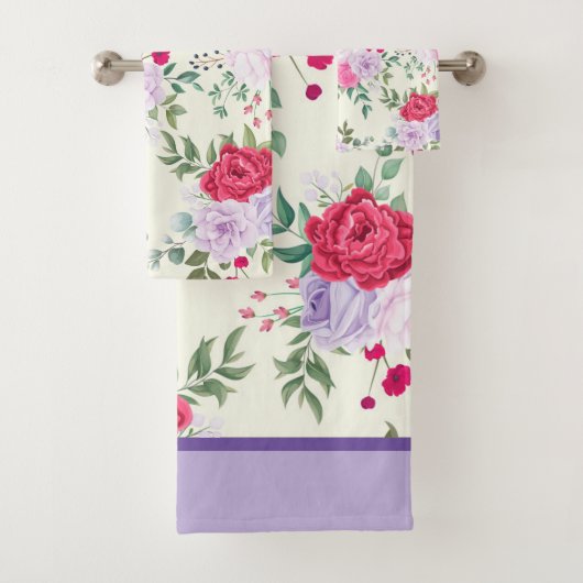 Lila. Roter Chor Badhandtuch Set (Insitu)