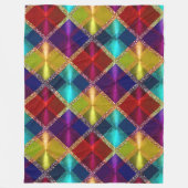 Lila, roter Glitzer Kariertes Design Fleecedecke (Vorderseite)