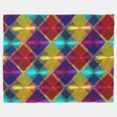 Lila, roter Glitzer Kariertes Design Fleecedecke (Vorderseite (Horizontal))