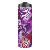 Lila Roter Swirl Thermosbecher (Vorderseite)