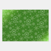 Lila Roter Wald Schneeflocken Geschenkpapier Set (Vorderseite 2)