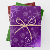 Lila Roter Wald Schneeflocken Geschenkpapier Set (Beispiel)