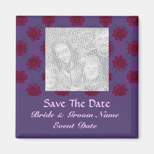 Lila rotes Blumen Save the Date Magnet