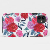 Lila Rotes Flor Case-Mate iPhone Hülle (Rückseite (Horizontal))