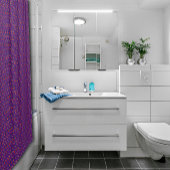 Lila rotes Muster Wildblume Duschvorhang